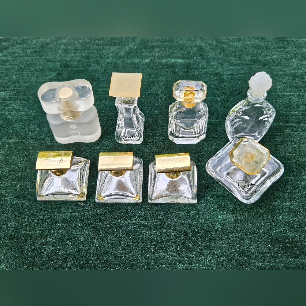 Eight Elegant Glass Perfume Bottle Collection Mini Vintage Bottles Miniatures - Picture 2 of 14